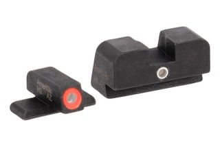AmeriGlo I-DOT Night Sight Set for FN Hi-Power with orange front outline and rear white outline